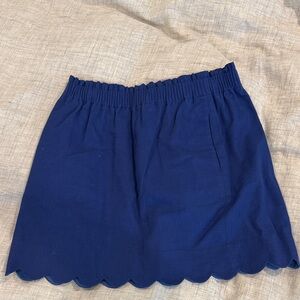 J. Crew Navy Scalloped Mini Skirt